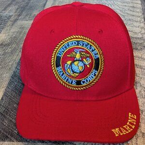 United States Marine Corps Hat Red Acrylic Baseball Cap Strapback